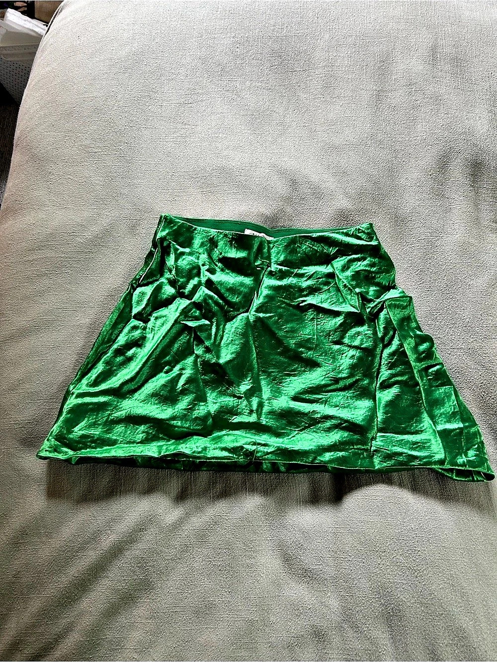 Babaton Slip Satin Mini Skirt Green Size 4